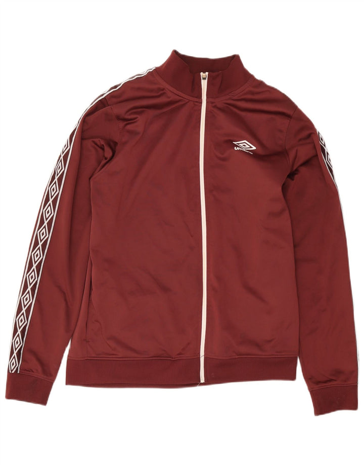 Umbro Dame Grafisk Træningsdragt Top Jacket UK 16 Large Burgundy Polyester