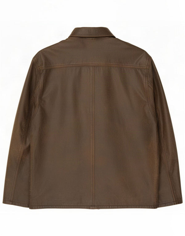 NEW MAN Læderjakke til mænd UK 40 Large Brown Classic