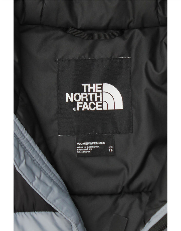 THE NORTH FACE Polstret hættejakke til kvinder UK 6 XS Grå Colourblock Nylon