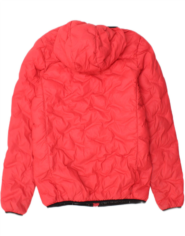 ELLESSE Womens Hooded Padded Jacket UK 10 Small Red Polyurethane