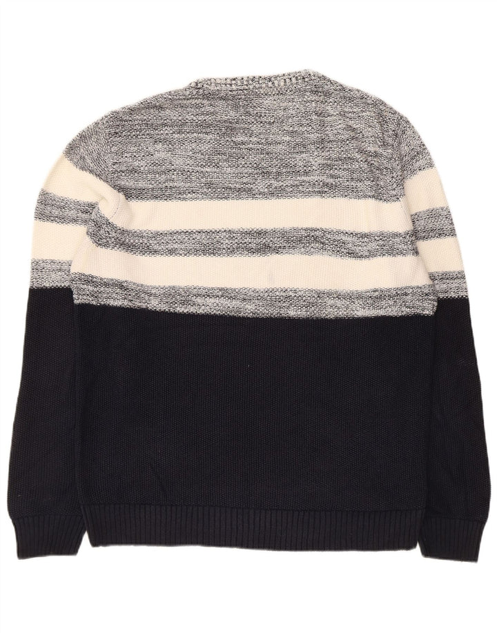 Marks & Spencer Herre sweater med rund hals, medium marineblå farveblok