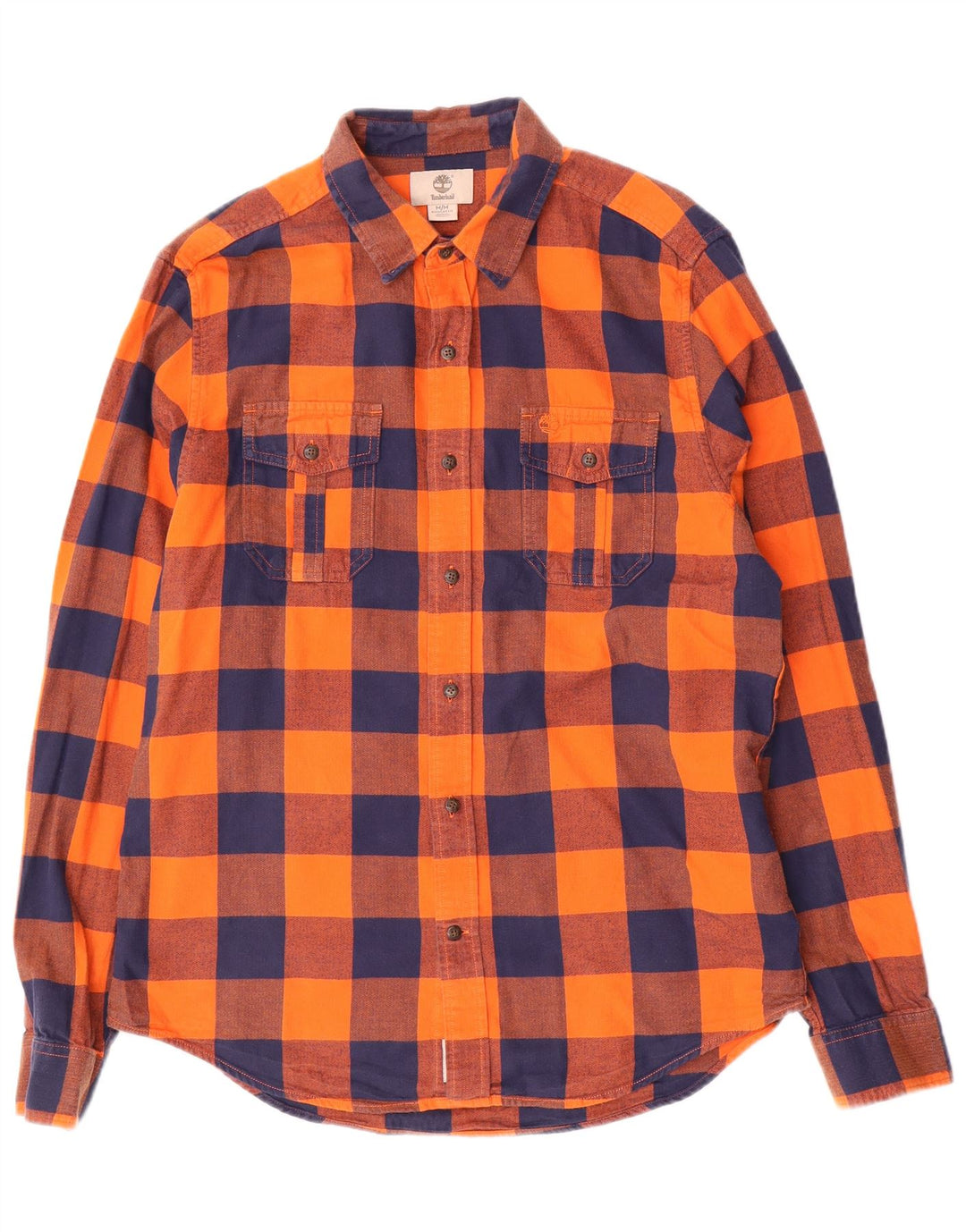 TIMBERLAND Herre Regular Fit Flanelskjorte Medium Orange ternet bomuld