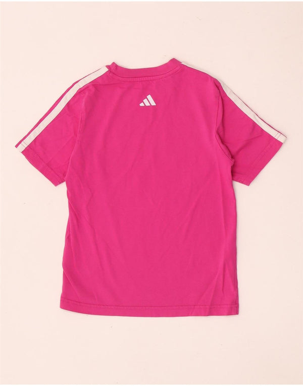 Adidas Girls Regular Graphic T-Shirt Top 7-8 år Pink Bomuld
