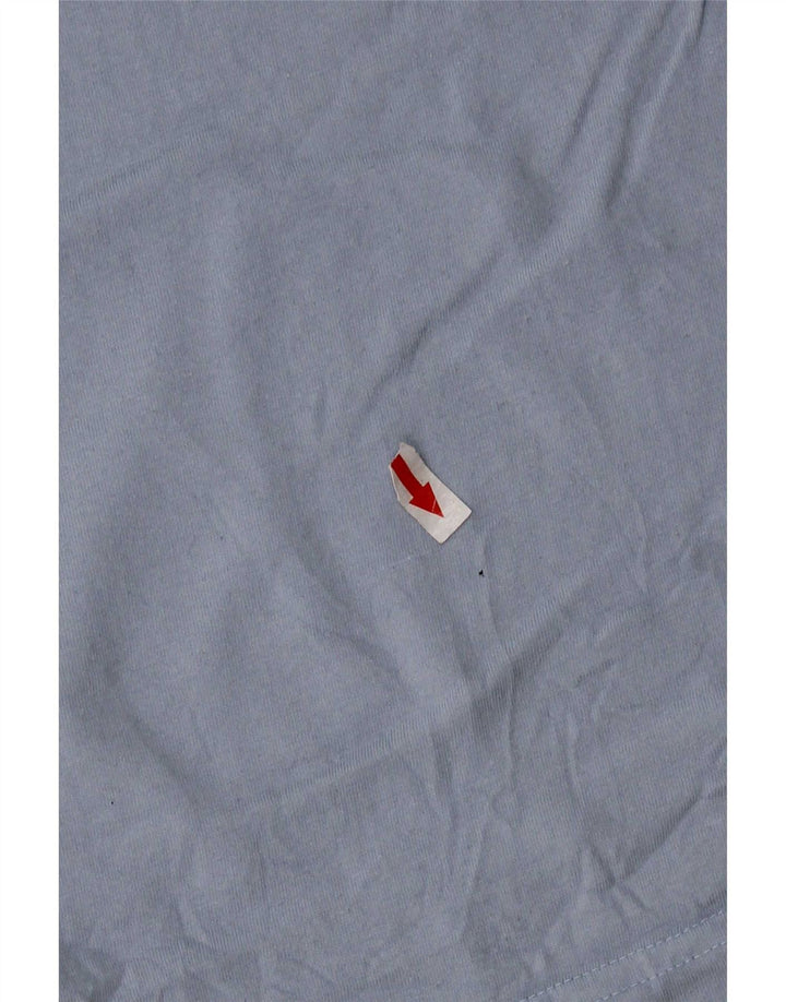 Asics Herre T-Shirt Top XL Blå Stribet Bomuld