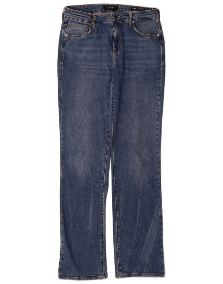 Guess Womens Curvy Straight Jeans W28 L32 Blue Cotton