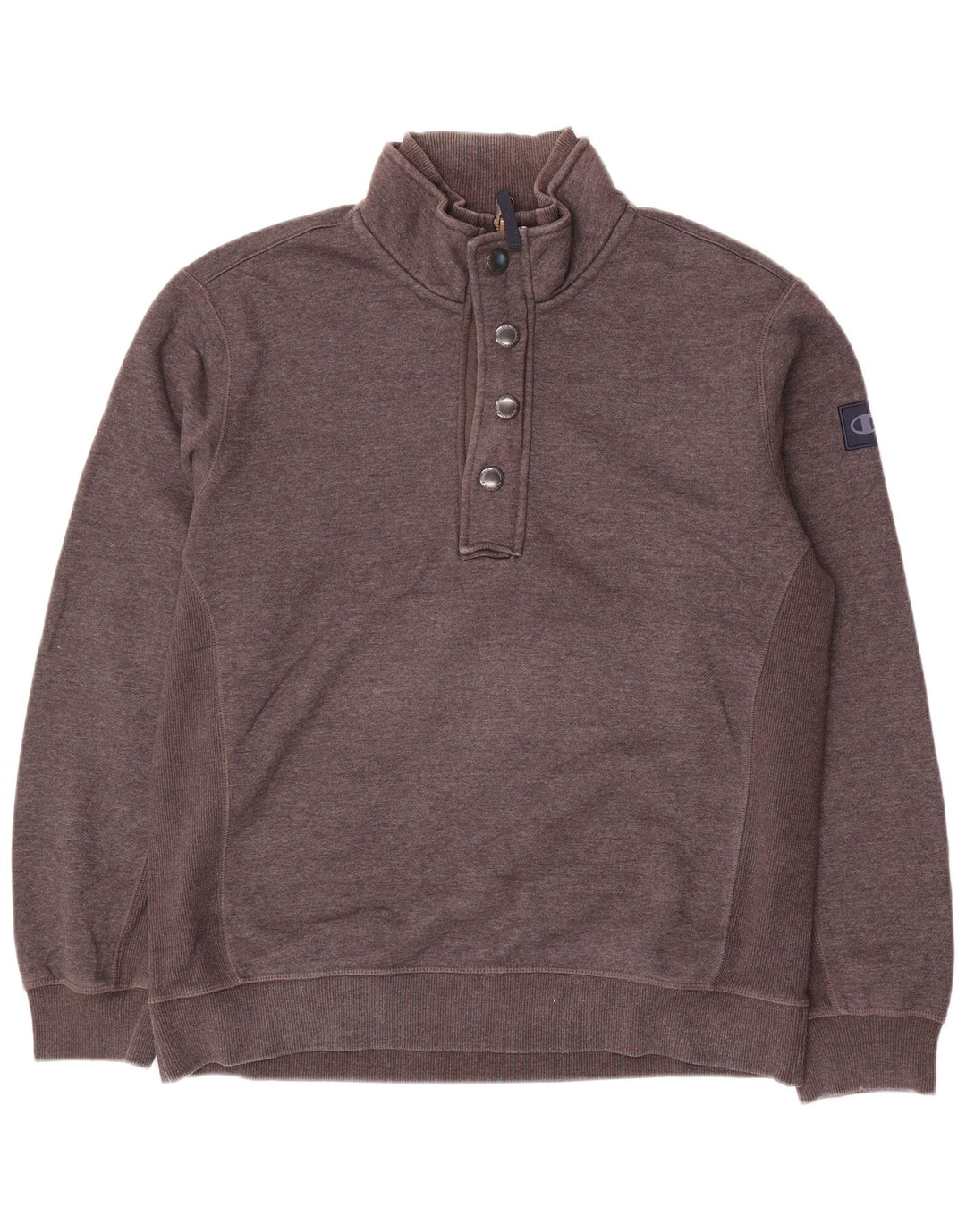 Champion Herre 1/4 Zip Sweatshirt Jumper XL Grå Bomuld