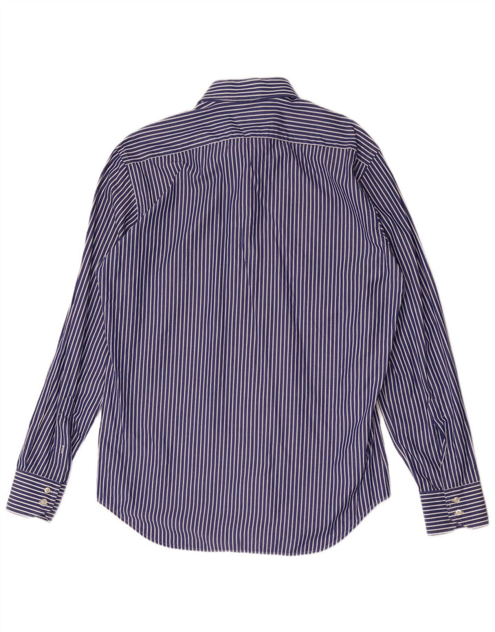 Brooksfield Herre Slim Fit skjorte størrelse 41 Medium Blue Pinstripe Cotton