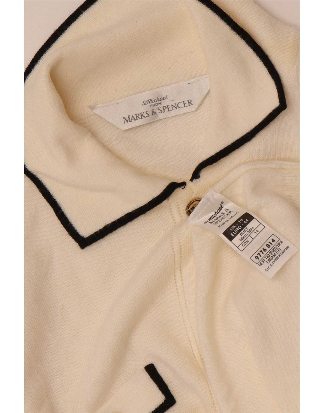 Marks & Spencer Dame St. Michael Cardigan Sweater UK 16 Large Off White