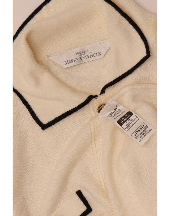 Marks & Spencer Dame St. Michael Cardigan Sweater UK 16 Large Off White