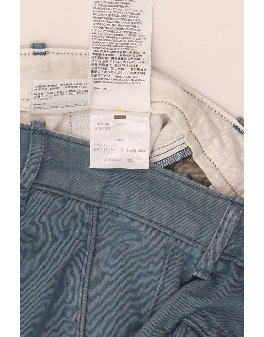 Levi's Chino-shorts til mænd W34 store blå bomuld