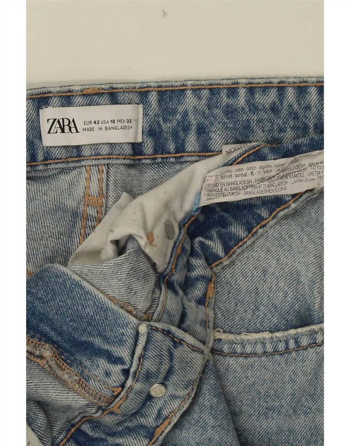 Zara Womens Distressed Denim Shorts EU 42 Large W32 Blue Cotton