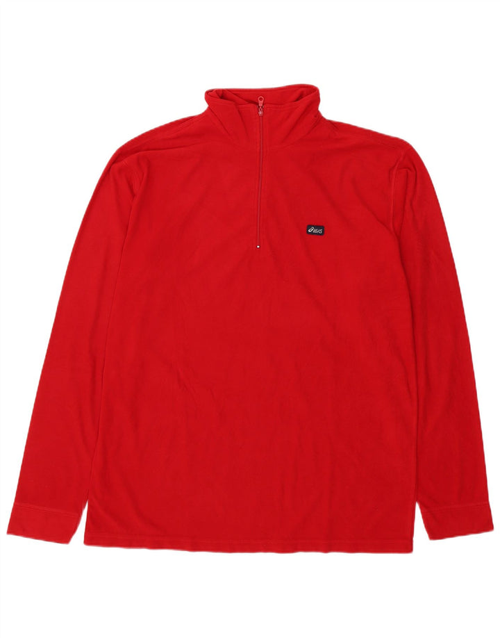 Asics Fleece Jumper med lynlås til mænd XL Rød Polyester
