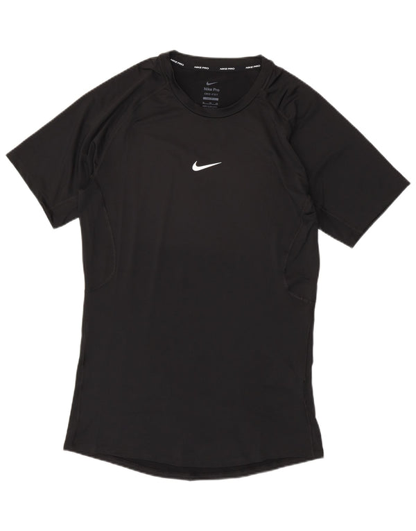 NIKE Tight Fit T-shirt top XL til mænd, sort polyester