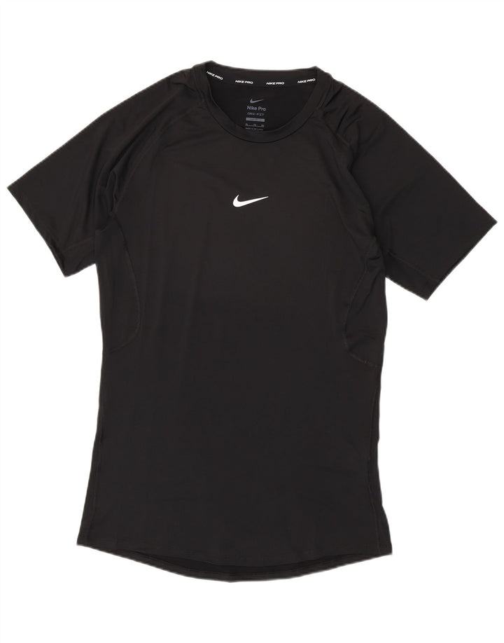 NIKE Tight Fit T-shirt top XL til mænd, sort polyester