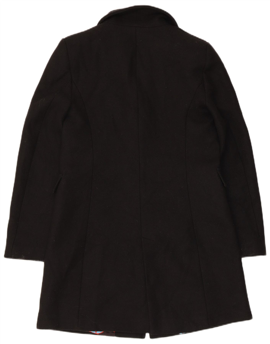 Zara Dame Overfrakke UK 6 XS Sort Uld