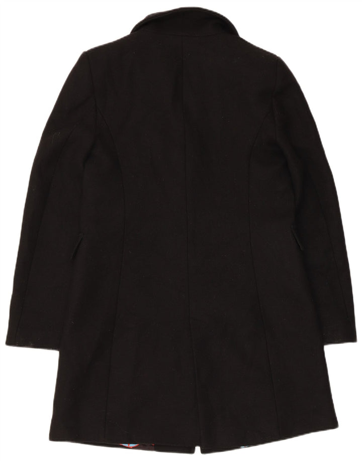 Zara Dame Overfrakke UK 6 XS Sort Uld