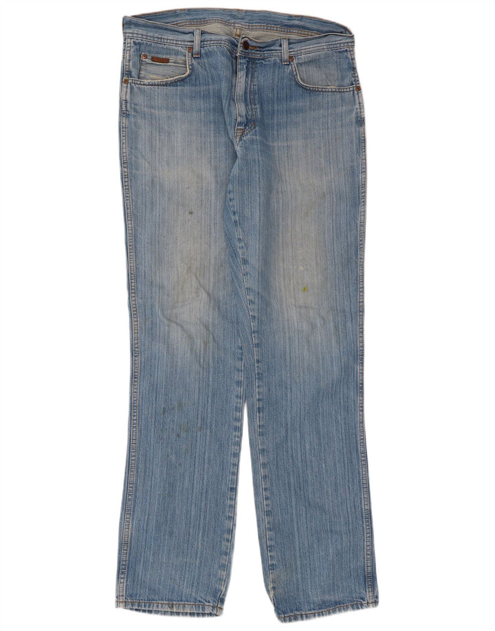 Wrangler Herre Texas Straight Jeans W36 L34 Blå Bomuld