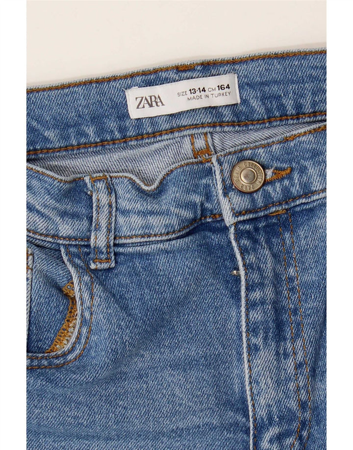Zara Girls Flared Jeans 13-14 År W24 L26 Blå