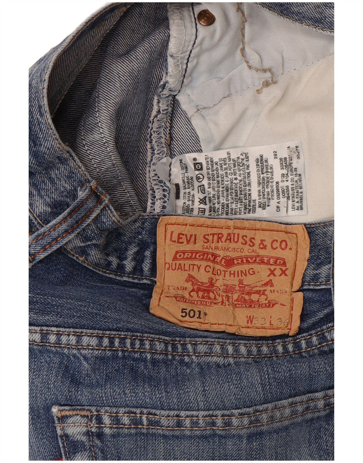 Levi's Herre 501 lige jeans W33 L27 blå bomuld