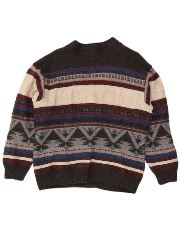 Dolomiten Herre Cardigan Sweater IT 50 Medium Flerfarvet geometrisk uld