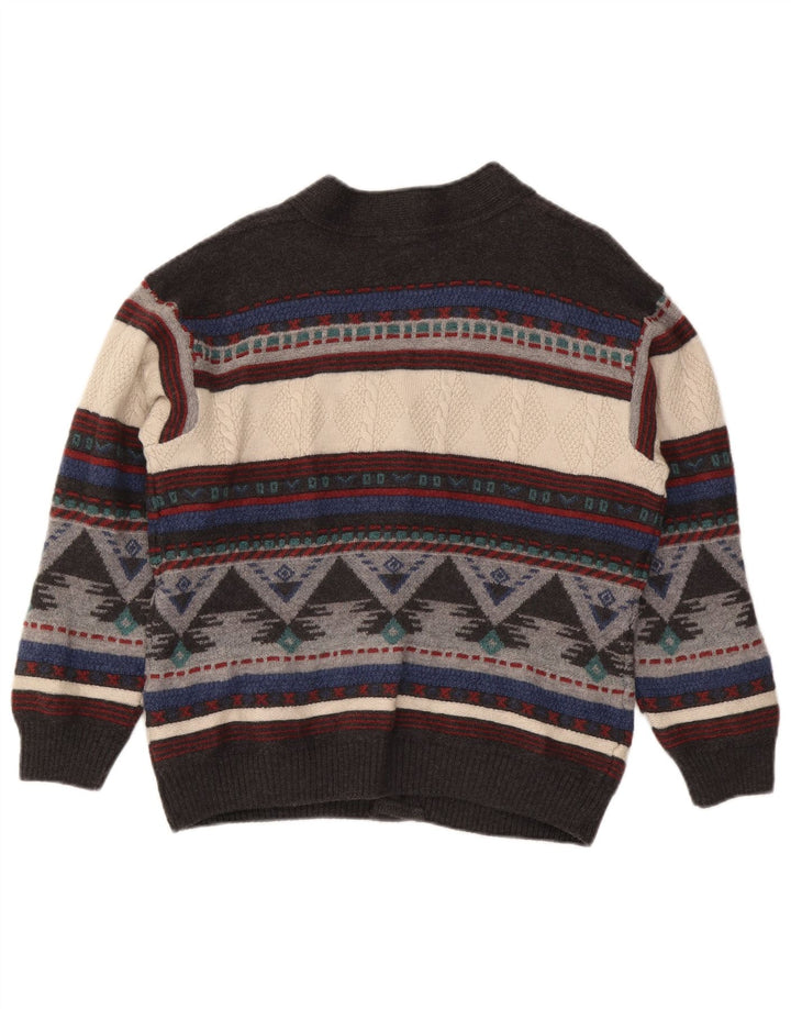 Dolomiten Herre Cardigan Sweater IT 50 Medium Flerfarvet geometrisk uld