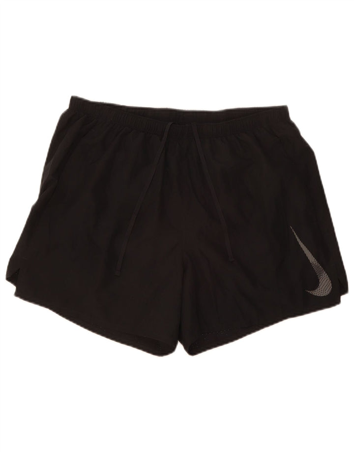 Nike Herre Dri Fit grafiske sportsshorts store sorte polyester