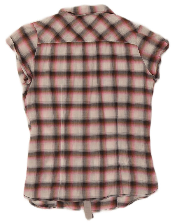 Guess Kortærmet skjortebluse til kvinder UK 6 XS Pink ternet