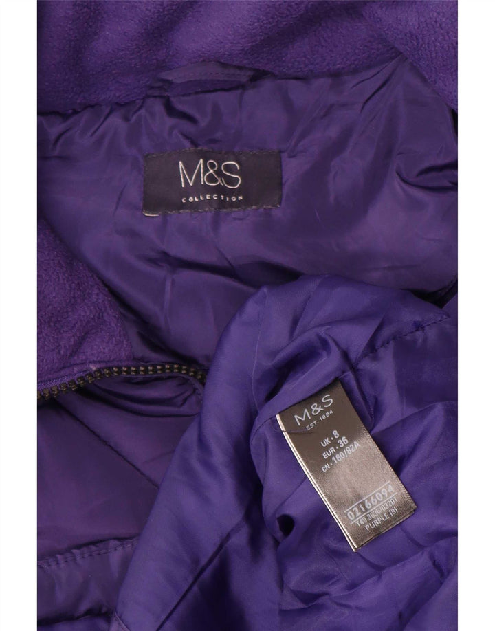 Marks & Spencer Polstret frakke til kvinder UK 8 Lille lilla polyester