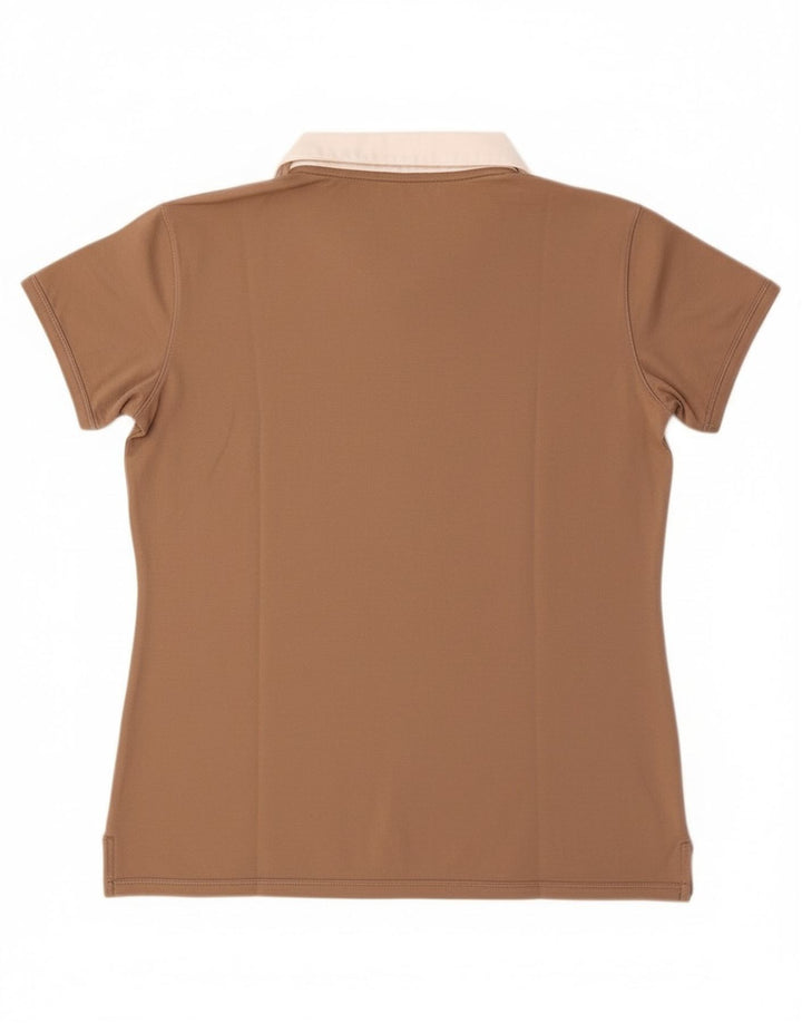 Nike dame poloshirt UK 10/12 medium brun bomuld