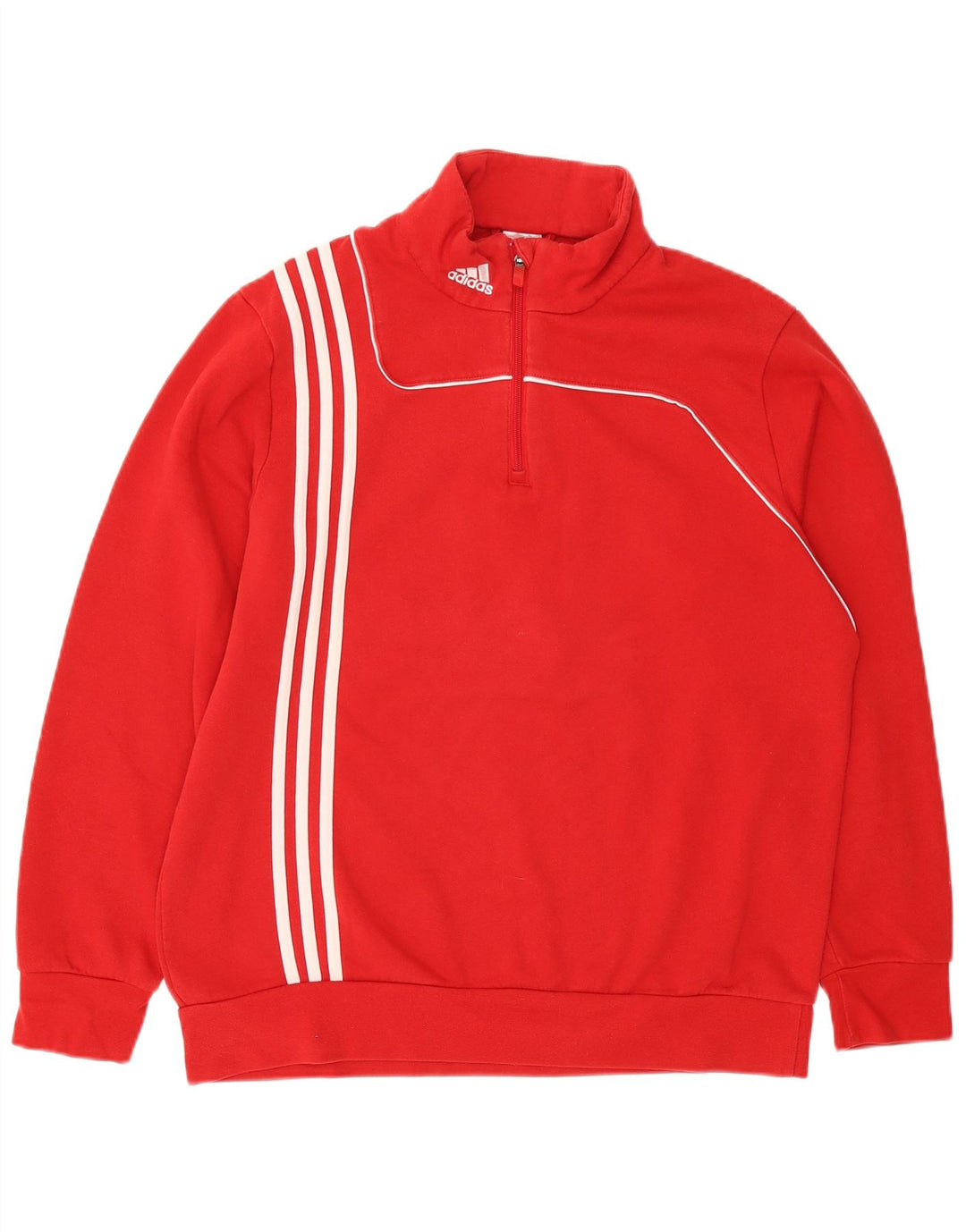 Adidas Sweatshirt med lynlås til mænd, stor rød bomuld