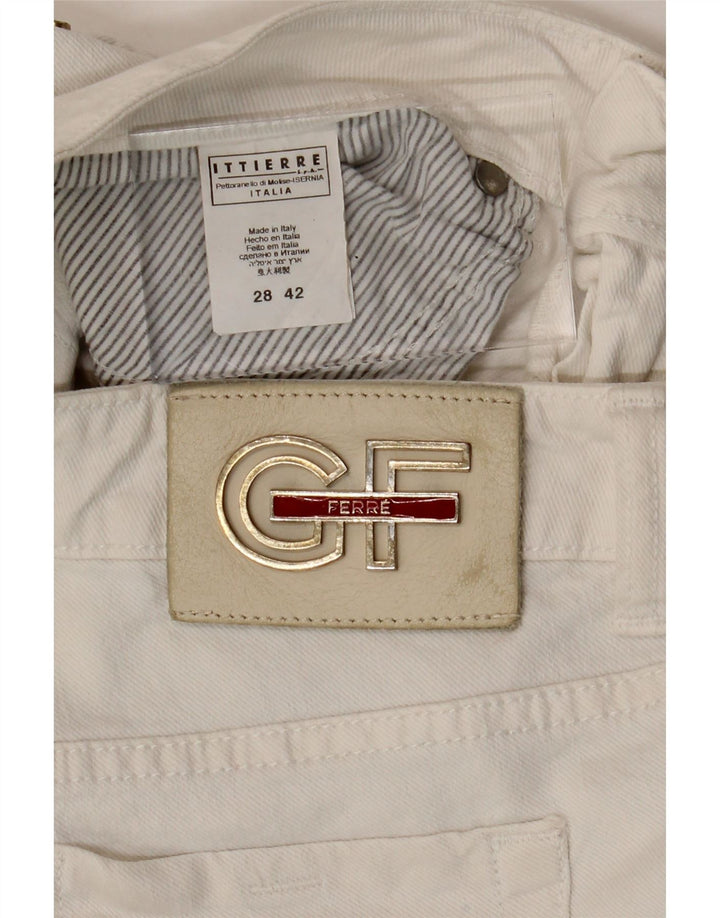 GIANFRANCO FERRE Womens Straight Jeans W28 L30 White Cotton Vintage Gianfranco Ferre and Second-Hand Gianfranco Ferre from Messina Hembry 