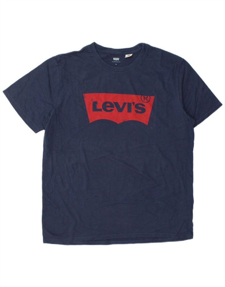 Levi's Herre grafisk T-shirt top XL marineblå bomuld