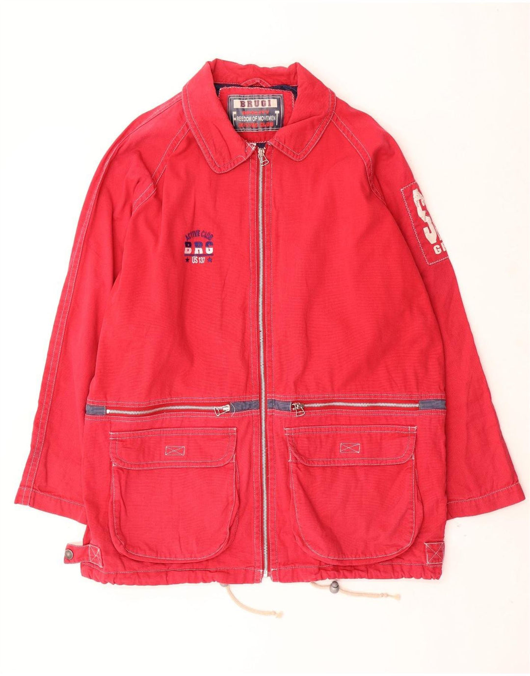 Brugi Herre Graphic Utility Jacket IT 52 XL Rød Bomuld