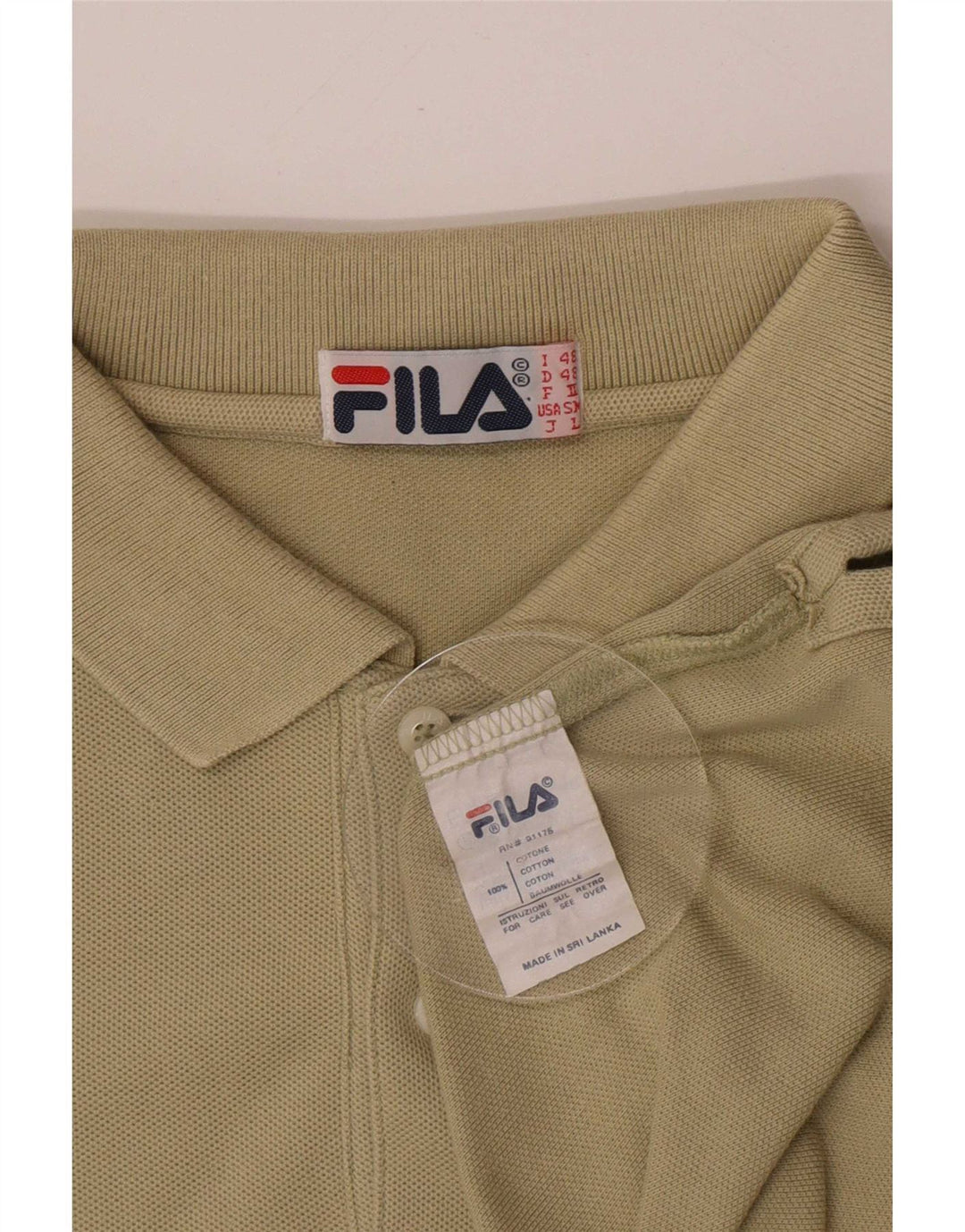Fila Poloskjorte til mænd IT 48 Medium Khaki Bomuld
