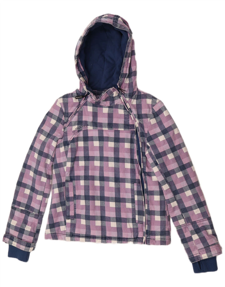 Sublevel Dame Hooded Windbreaker Jacket UK 16 Stor Lilla Geometrisk