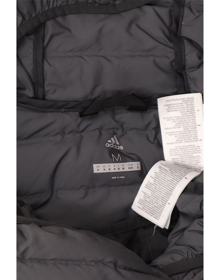 ADIDAS Polstret jakke med hætte til mænd UK 38 Medium Grey Polyester