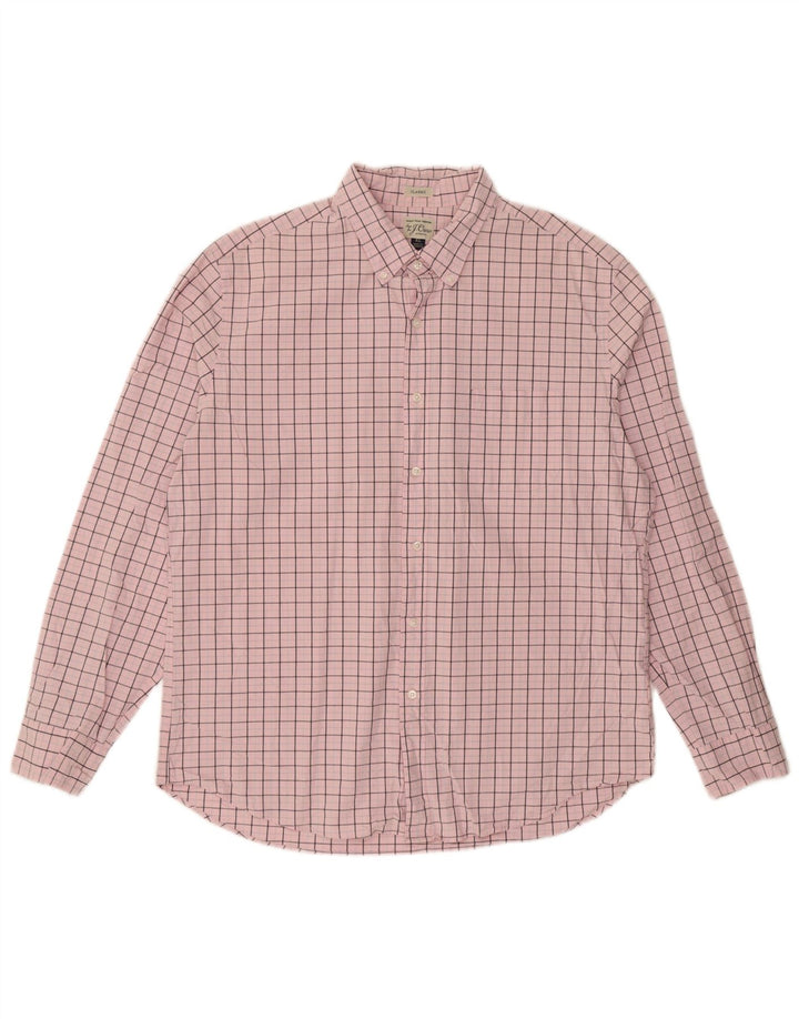 J. Crew Herre Classic Fit skjorte XL Pink ternet bomuld