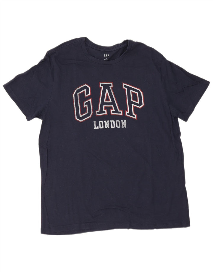 Gap Herre grafisk T-shirt Top Stor marineblå bomuld