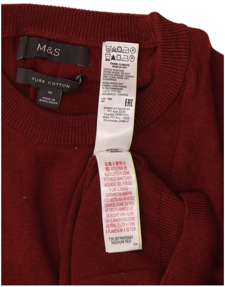 Marks & Spencer Herre sweater med rund hals, medium rødbrun bomuld