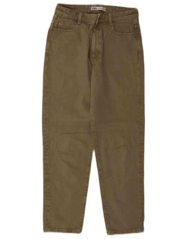 ZARA Tapered Jeans til kvinder EU 38 Small W28 L27 Khaki