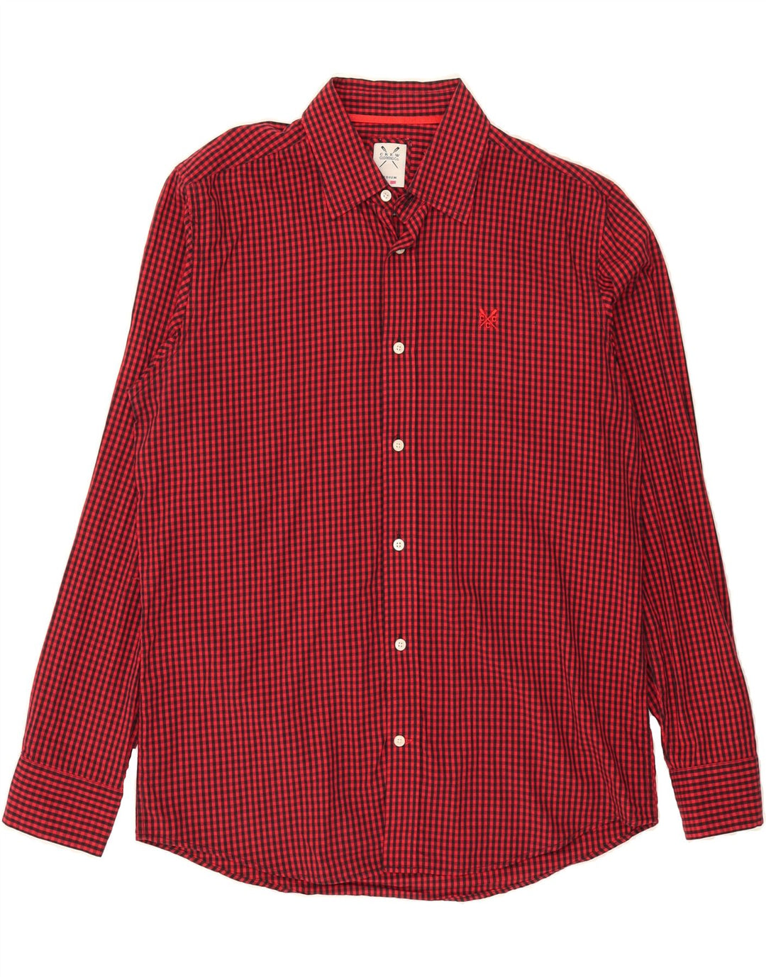 CREW CLOTHING Mens Classic Fit Shirt Medium Red Gingham Cotton Vintage Crew Clothing and Second-Hand Crew Clothing from Messina Hembry 