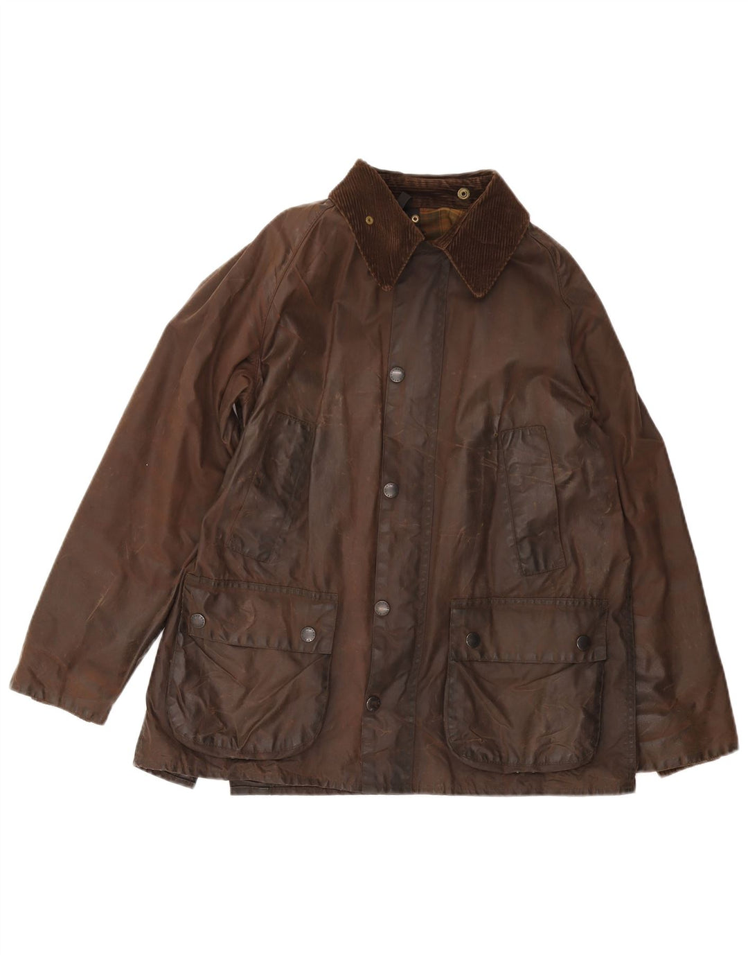 BARBOUR Herre Bedale Vokset Bomuldsjakke UK 38 Medium Brun