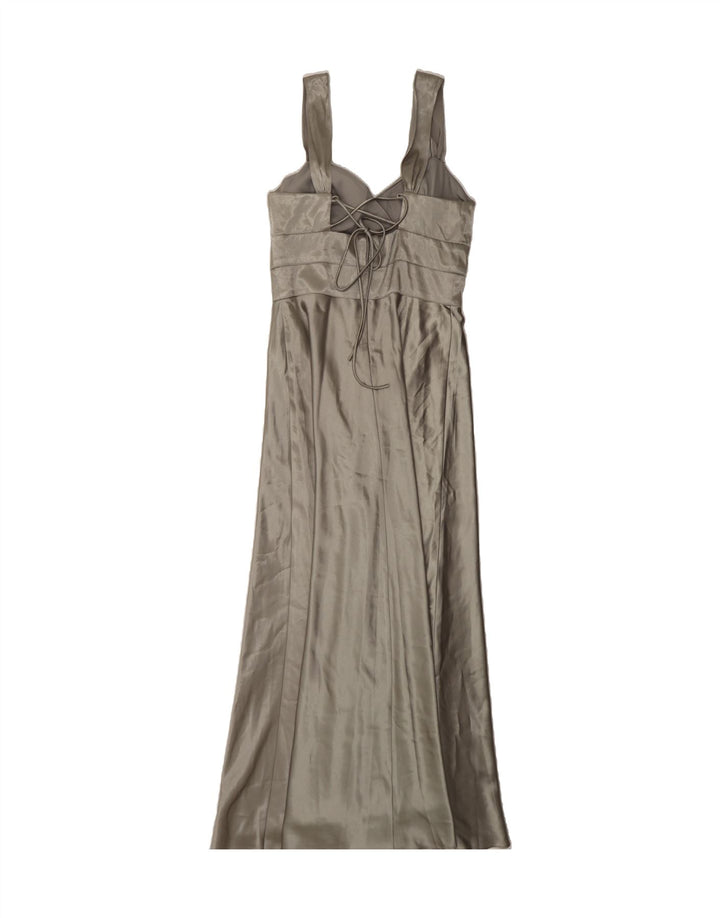 VINTAGE Womens Sleeveless Maxi Dress UK 12 Medium  Grey Polyester Vintage Vintage and Second-Hand Vintage from Messina Hembry 