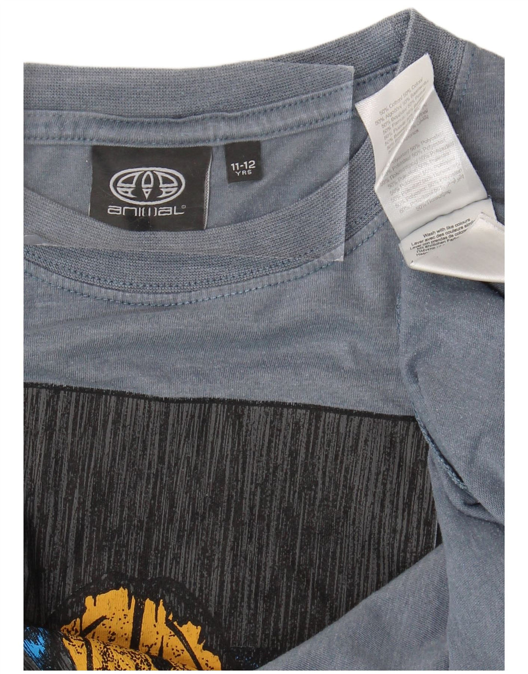 Animal Boys Grafisk T-Shirt Top 11-12 År Blå Bomuld