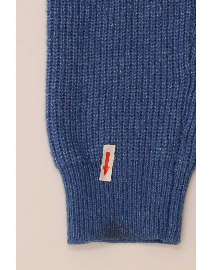 Marks & Spencer Herre sweater med rund hals, stor blå flækket polyamid