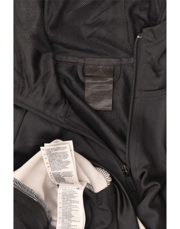 Adidas Hættetrøje med lynlås til mænd, lille grå Colourblock Polyester