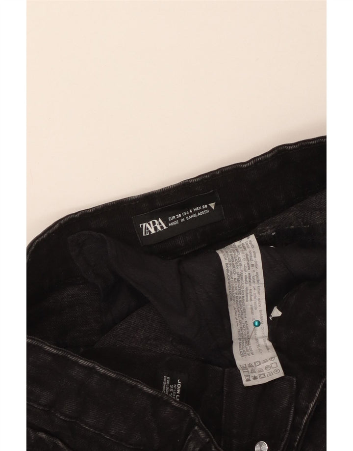 ZARA denimshorts til kvinder EU 38 Small W28 Sort bomuld