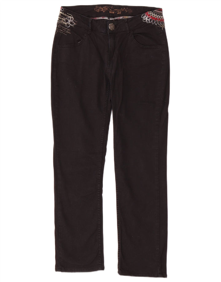 DESIGUAL Lige fritidsbukser til kvinder W28 L26 sort bomuld