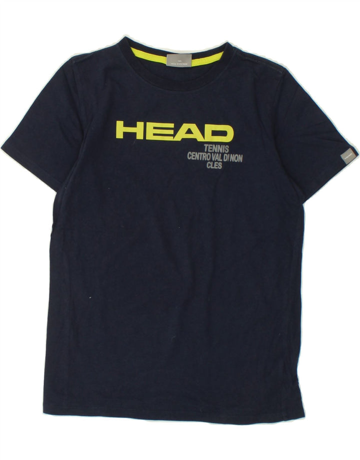 HEAD Boys Graphic T-Shirt Top 14-15 Years Navy Blue Cotton Vintage HEAD and Second-Hand HEAD from Messina Hembry 