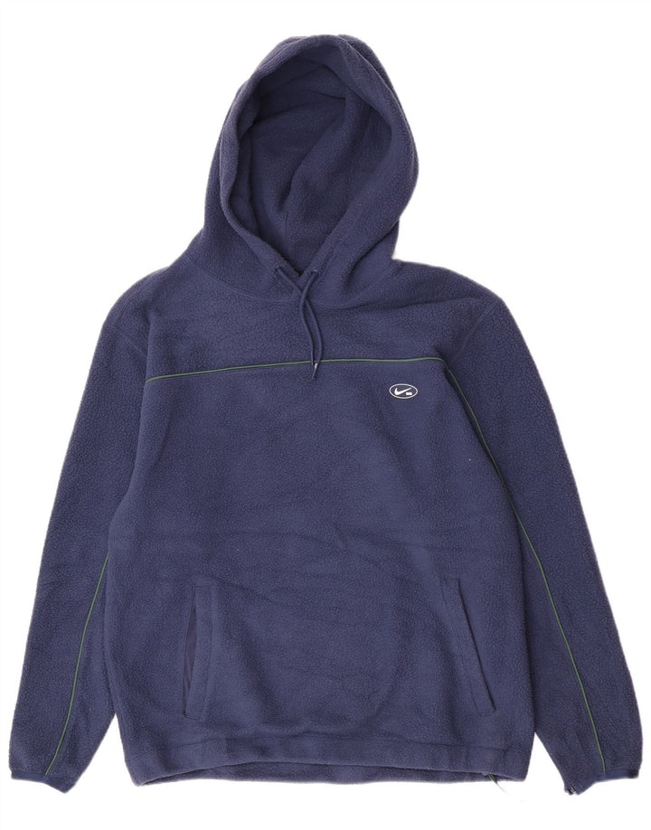 Nike fleecetrøje med hætte til mænd, stor marineblå polyester